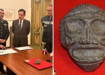 Preziosa maschera in pietra afferente alla cultura Taino torna in Repubblica Dominicana