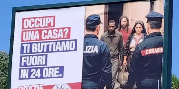 Manifesto della Lega a Roma, è polemica