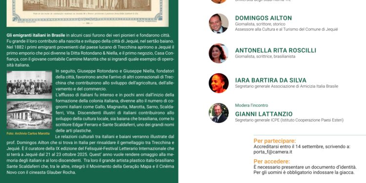 Dalla Basilicata al cuore del Brasile: conferenza alla Camera