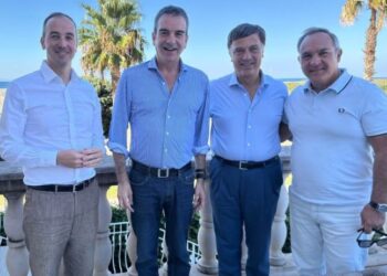 REGIONALI CALABRIA | Il governatore Roberto Occhiuto, il Coordinatore di Noi Moderati Calabria Pino Galati, il Senatore MAIE Mario Borghese e il Coordinatore MAIE America Antonio Iachini