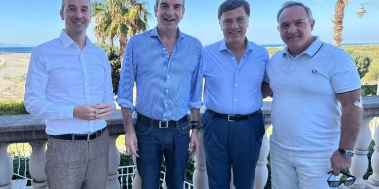 REGIONALI CALABRIA | Il governatore Roberto Occhiuto, il Coordinatore di Noi Moderati Calabria Pino Galati, il Senatore MAIE Mario Borghese e il Coordinatore MAIE America Antonio Iachini