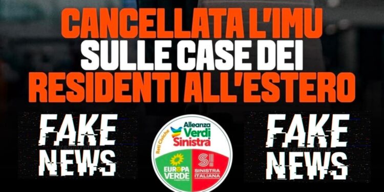 Imu italiani all'estero, sinistra spacciatrice di fake news