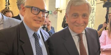 Vincenzo Arcobelli con il ministro degli Esteri Antonio Tajani