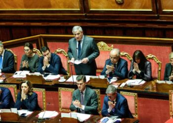 Il ministro degli Esteri Antonio Tajani in Senato