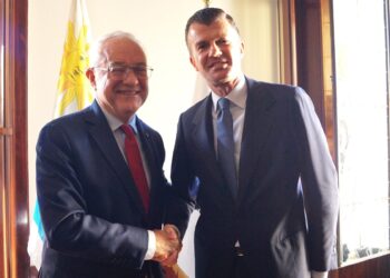 Il Ministro degli Affari Esteri dell’Uruguay, Mario Lubetkin e il Segretario Generale IILA, Giorgio Silli