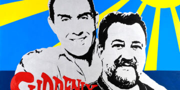 Salvini e Vannacci: murale a Milano
