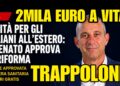 Andrea Di Giuseppe, padre della riforma sull'assistenza sanitaria per gli italiani all'estero: fumo negli occhi ai connazionali, mentre si tenta di fare cassa a spese loro