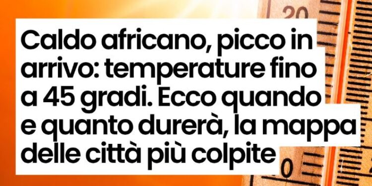 Meteo, caldo africano