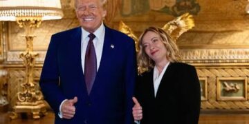 Giorgia Meloni con Donald Trump