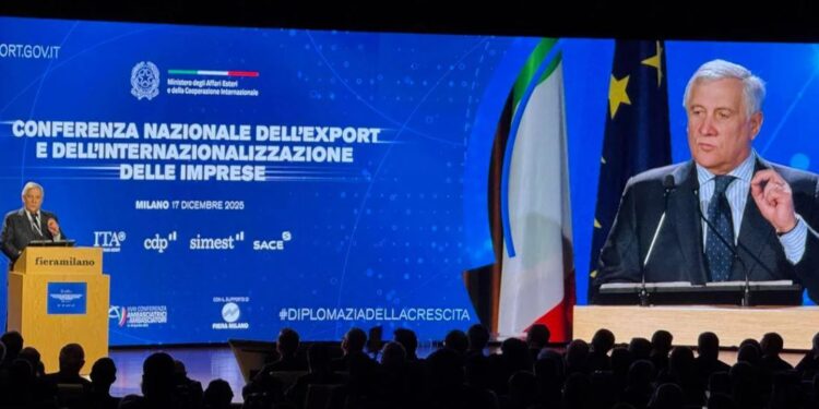 Antonio Tajani, ministro degli Esteri, continua a spingere sull'export Made in Italy